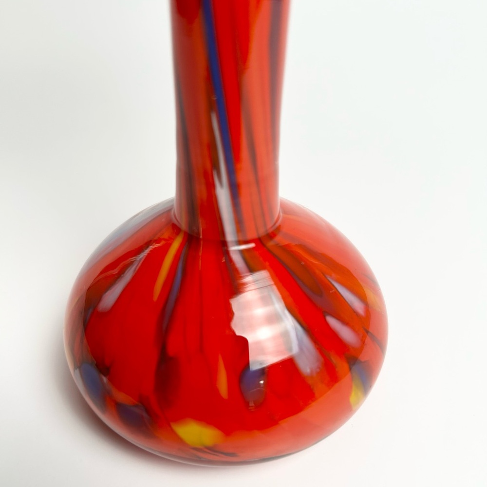 Czech Ruffled Multi Color Vase - Picture 2 of 6